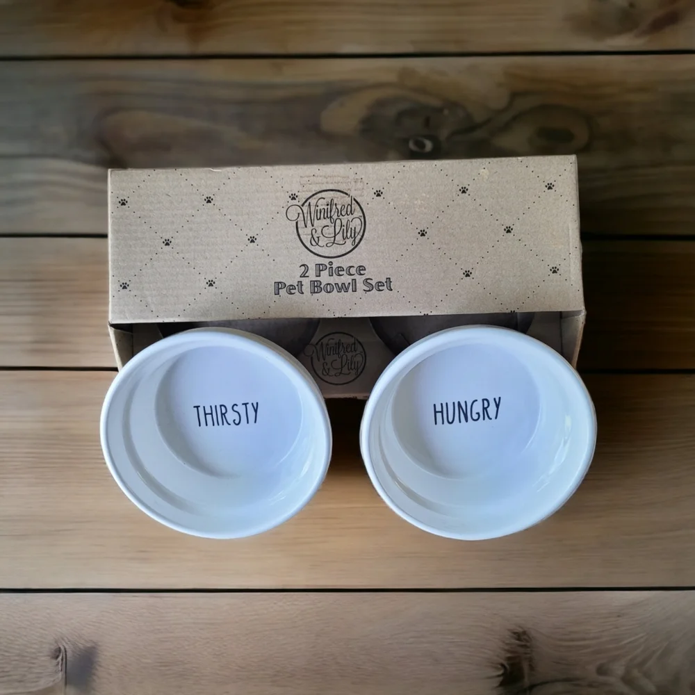 Pet food bowls Small Set of 2